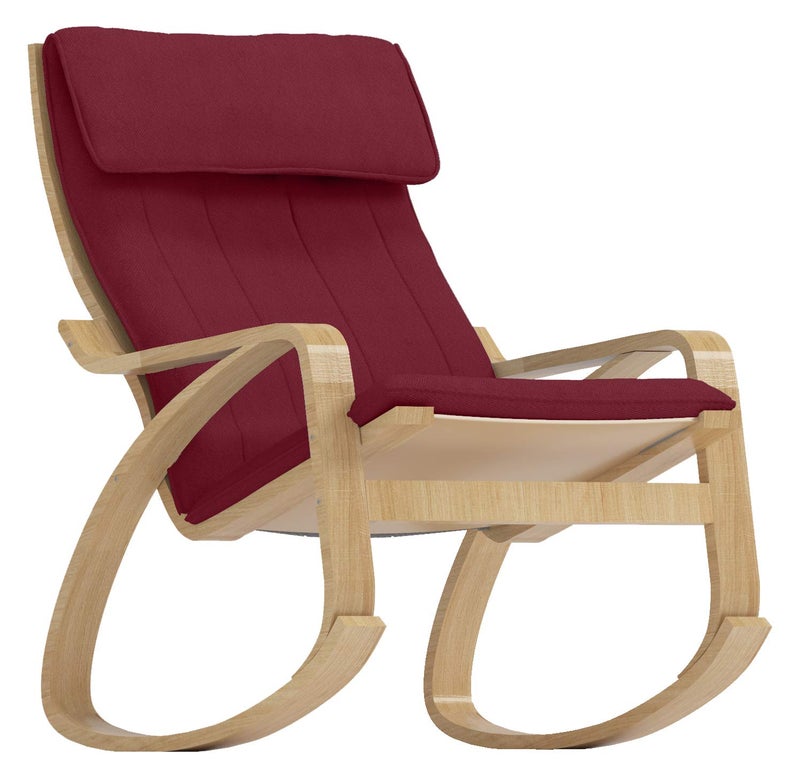 Custom Slipcover Replacement The Cotton Poang Chair Cover Replacement is Custom Made Compatible for IKEA Poang Armchair Slipcover Only. (Red) - Image 4